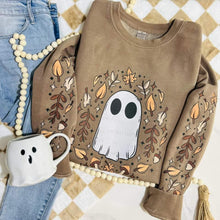 Load image into Gallery viewer, FALL LEAVES GHOSTIE SWEATSHIRT W/ SLEEVE PRINT