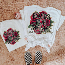 Load image into Gallery viewer, ROSES FOR MAMA - POCKET PRINT DOUBLE SIDED TEE