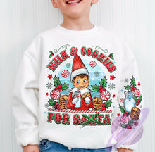 Load image into Gallery viewer, XMAS IN JULY-COOKIE ELF- CREWNECK SWEATSHIRT W/ SLEEVE PRINT