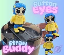 Load image into Gallery viewer, BUTTON EYES-3D PRINTED STRAW BUDDY