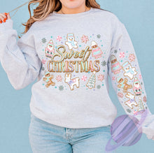 Load image into Gallery viewer, XMAS IN JULY-SWEET XMAS-CREWNECK SWEATSHIRT W/ SLEEVE PRINT