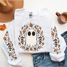 Load image into Gallery viewer, FALL LEAVES GHOSTIE SWEATSHIRT W/ SLEEVE PRINT

