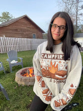 Load image into Gallery viewer, CAMPFIRE &amp; SMORES SWEATSHIRT W/ SLEEVE PRINT
