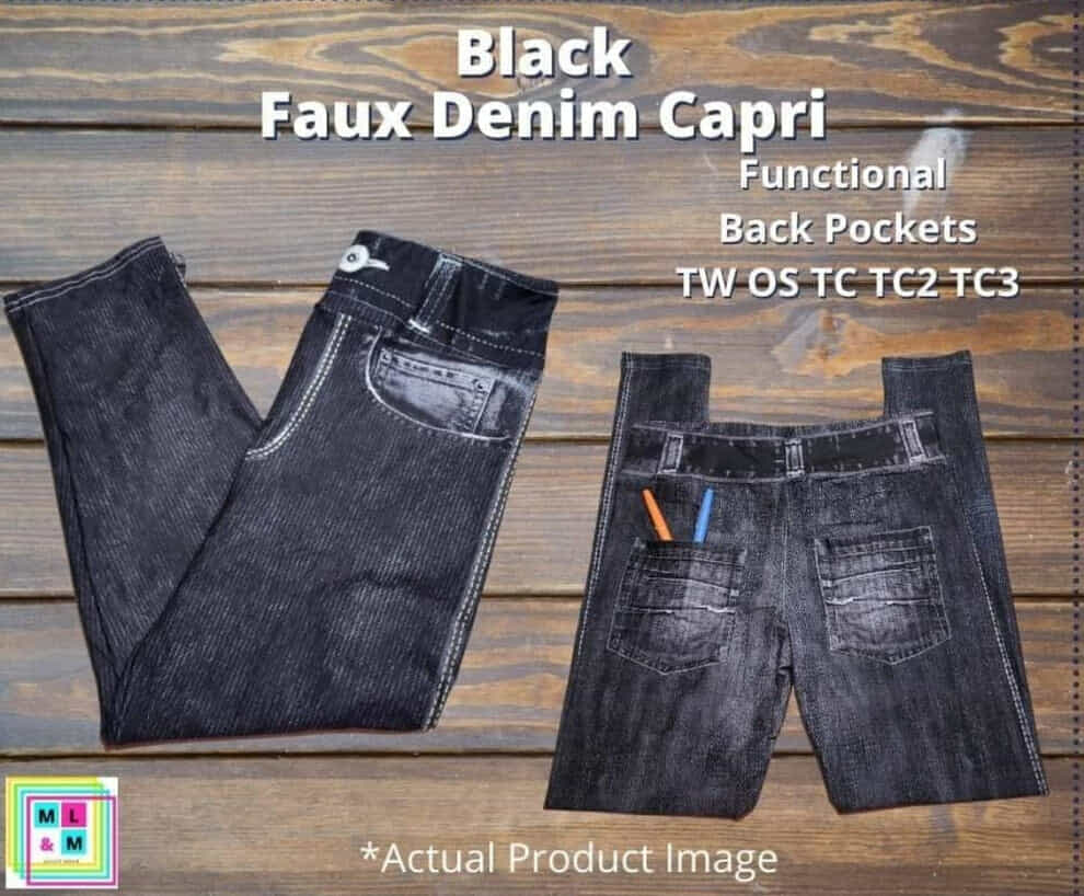 Black Denim Capri