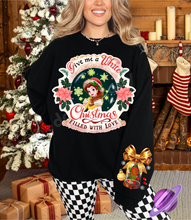 Load image into Gallery viewer, BOOK PRINCESS HOLIDAY- CREWNECK SWEATSHIRT  W/ SLEEVE PRINT
