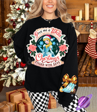 Load image into Gallery viewer, CINDER PRINCESS HOLIDAY- CREWNECK SWEATSHIRT  W/ SLEEVE PRINT
