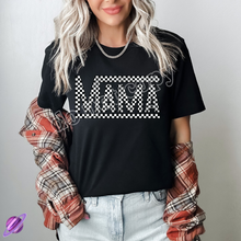 Load image into Gallery viewer, MAMA CHECKERED BLACK TEE
