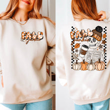 Load image into Gallery viewer, FALL YALL SKELE- FRONT &amp; BACK CREWNECK SWEATSHIRT
