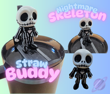 Load image into Gallery viewer, NIGHTMARE SKELETON-3D PRINTED STRAW BUDDY
