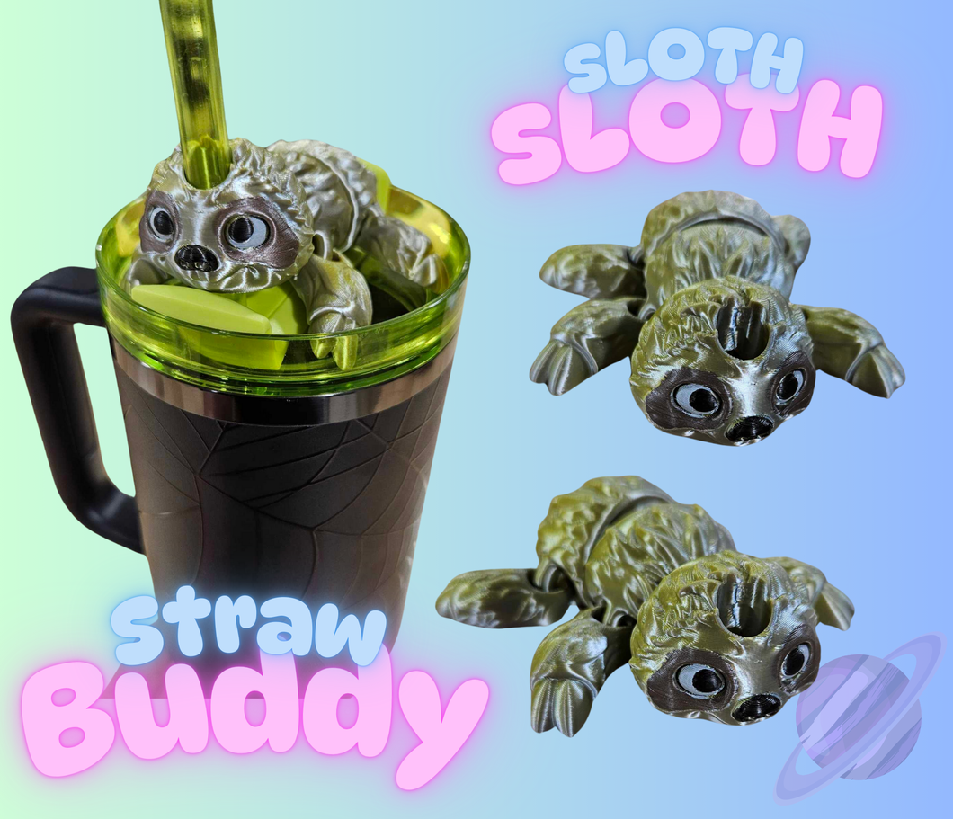 SLOTH-3D PRINTED STRAW BUDDY