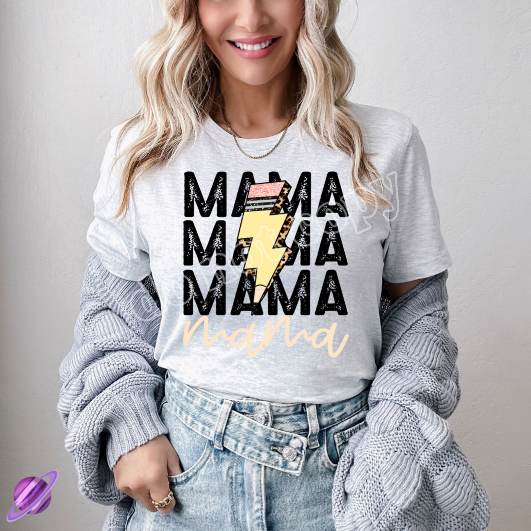 Mama Lightning Pencil Tee