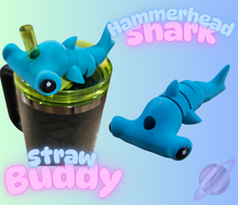 Load image into Gallery viewer, HAMMERHEAD SHARK-3D PRINTED STRAW BUDDY
