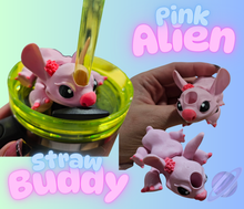 Load image into Gallery viewer, PINK ALIEN-3D PRINTED STRAW BUDDY
