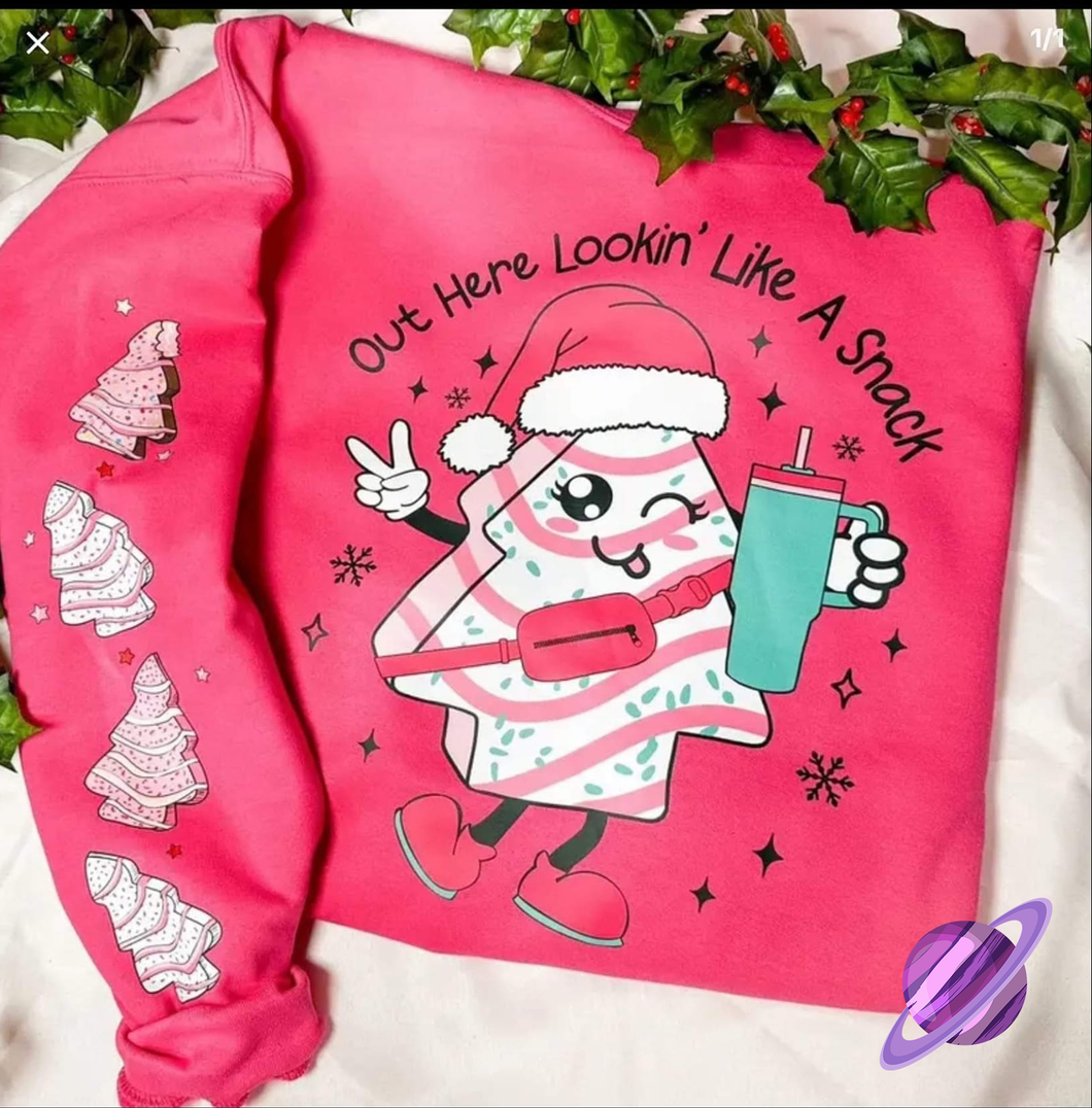 PINK TREE CREWNECK SWEATSHIRT